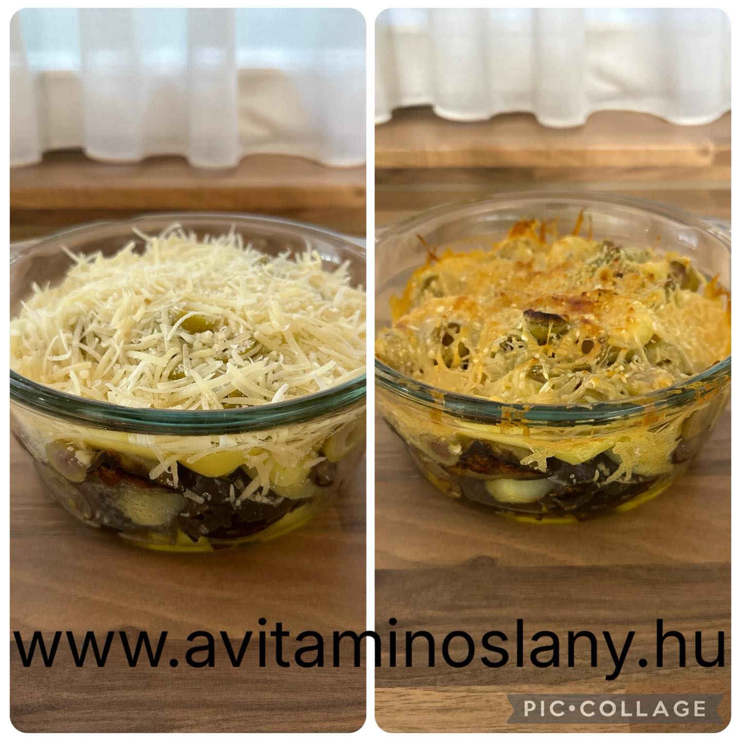 Padlizsános burgonya gratin olívabogyóval és parmezánnal