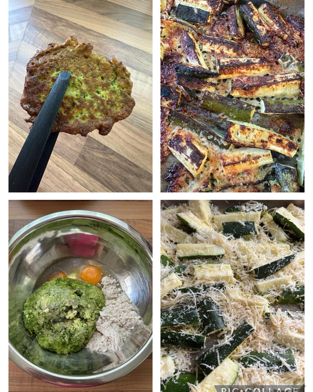 Cukkiniropogós és sütőben sült parmezános cukkini