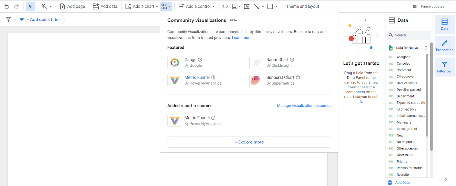 Hw to set up Metric Funnel visualization in Looker Studio