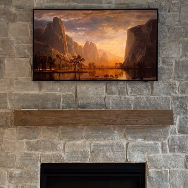 65" TV Mounted Onto Stone - Same Day TV Mounting