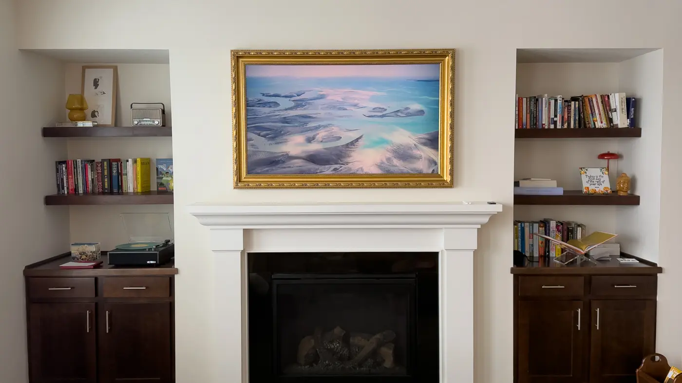 65" TV Mounted Onto Stone - Same Day TV Mounting