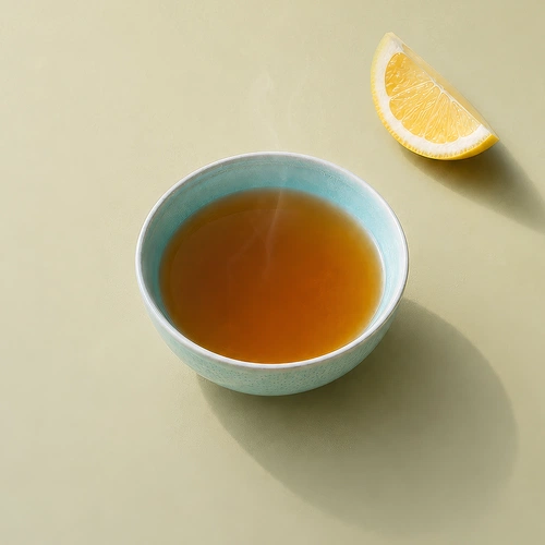 Cup of tea sweetened with monk fruit tabletop sweetener