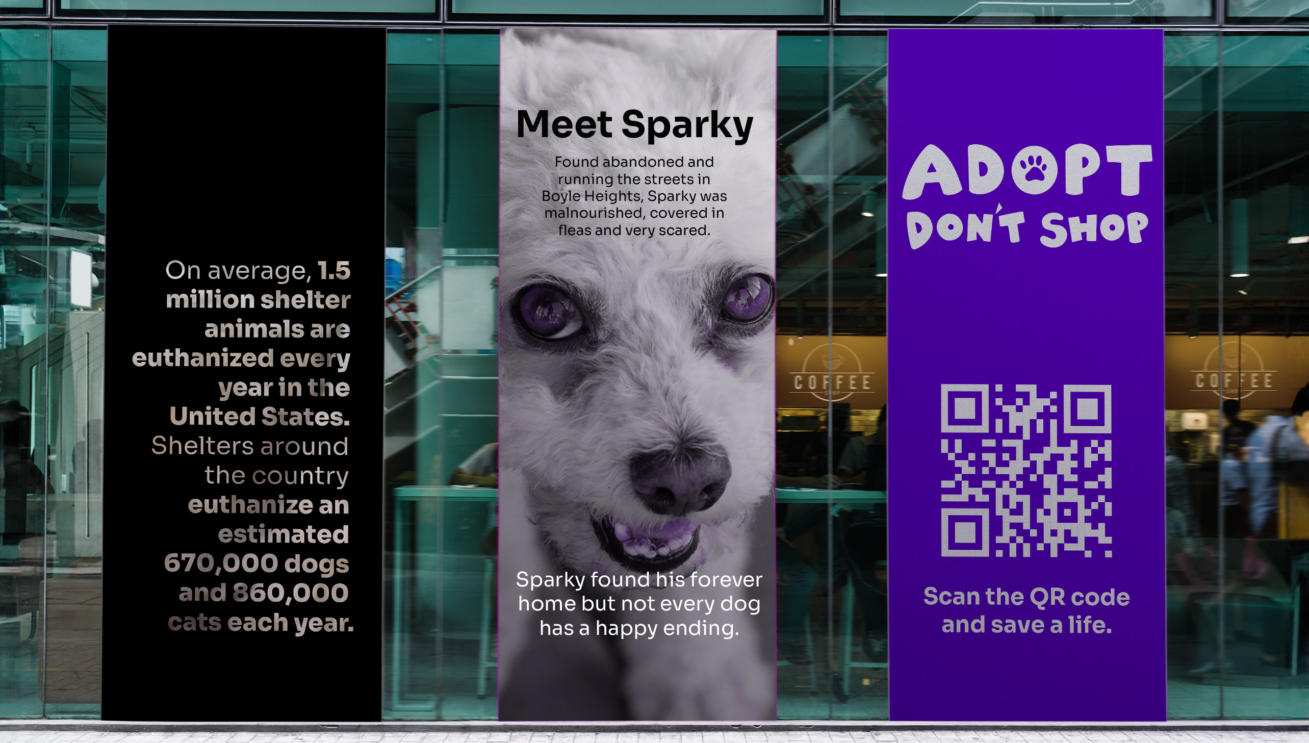 Cute doggie in poster