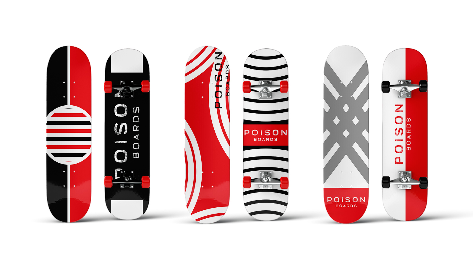 Photos of skateboard designs.