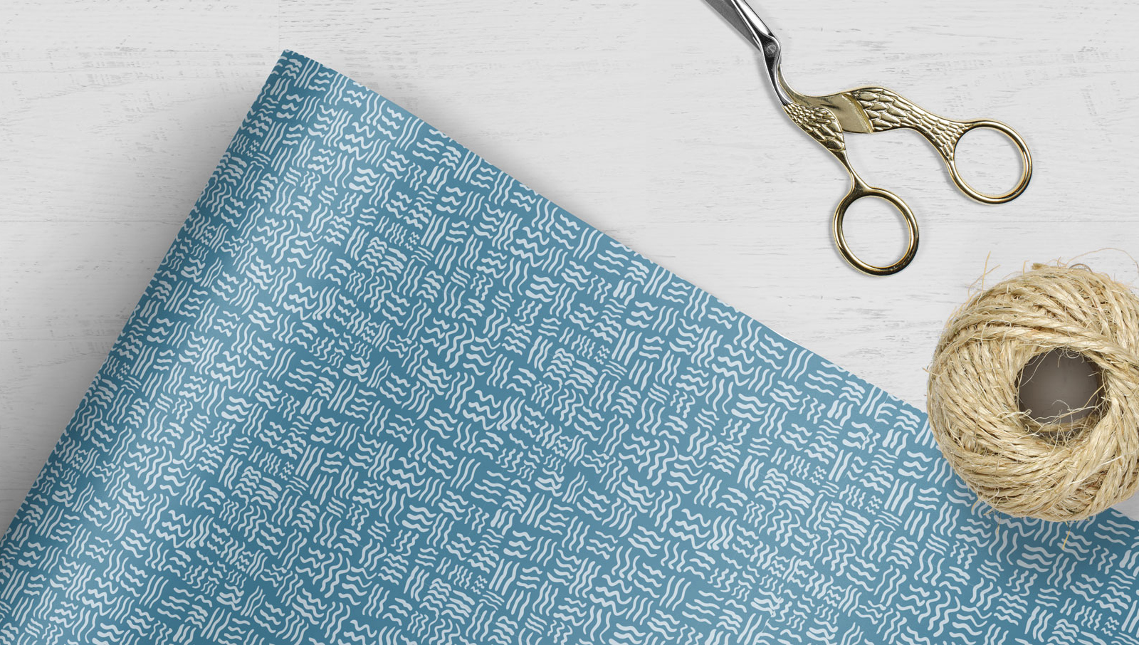 Wrapping paper with surface design.