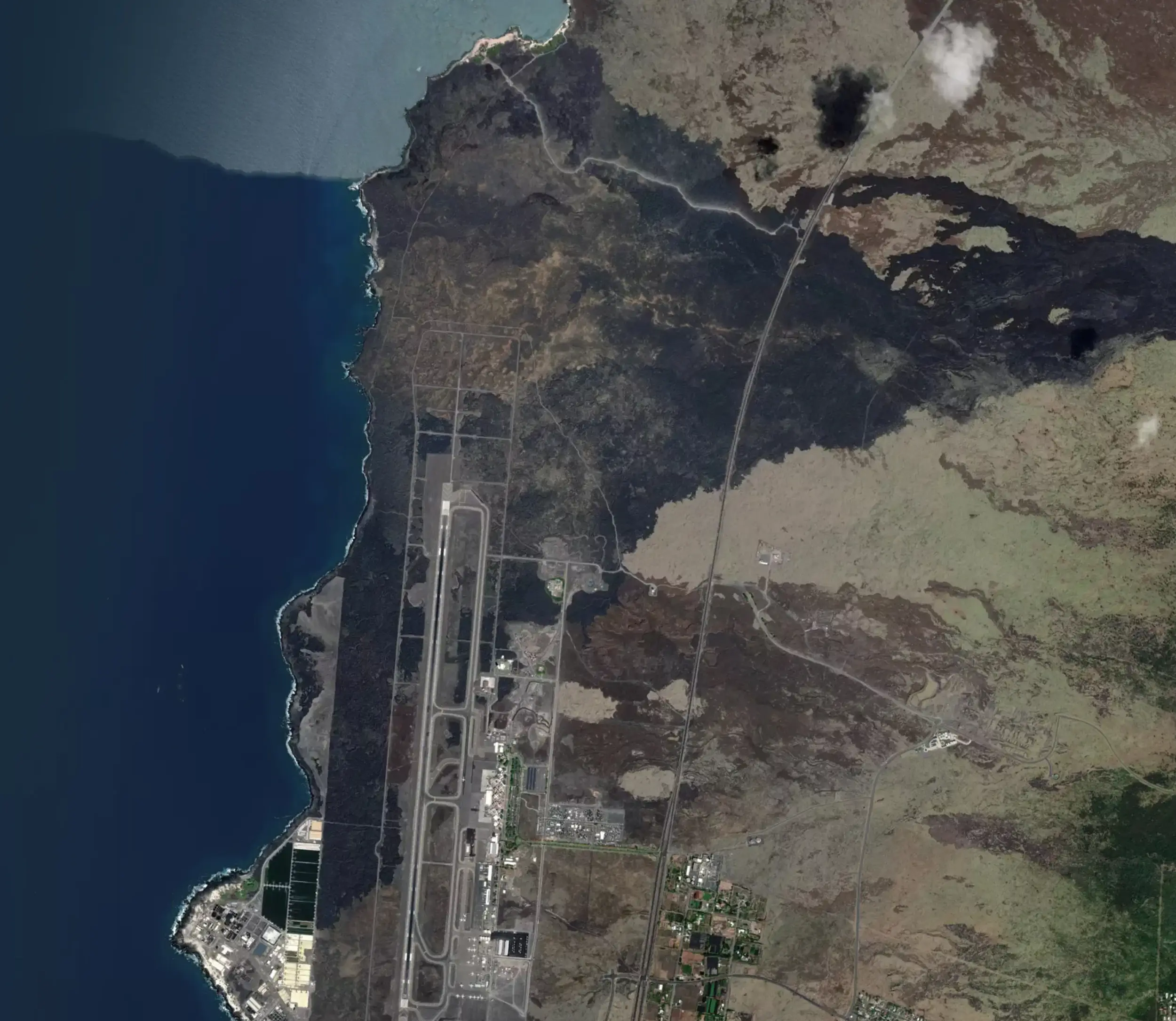 Current modern view of the north kona coastline