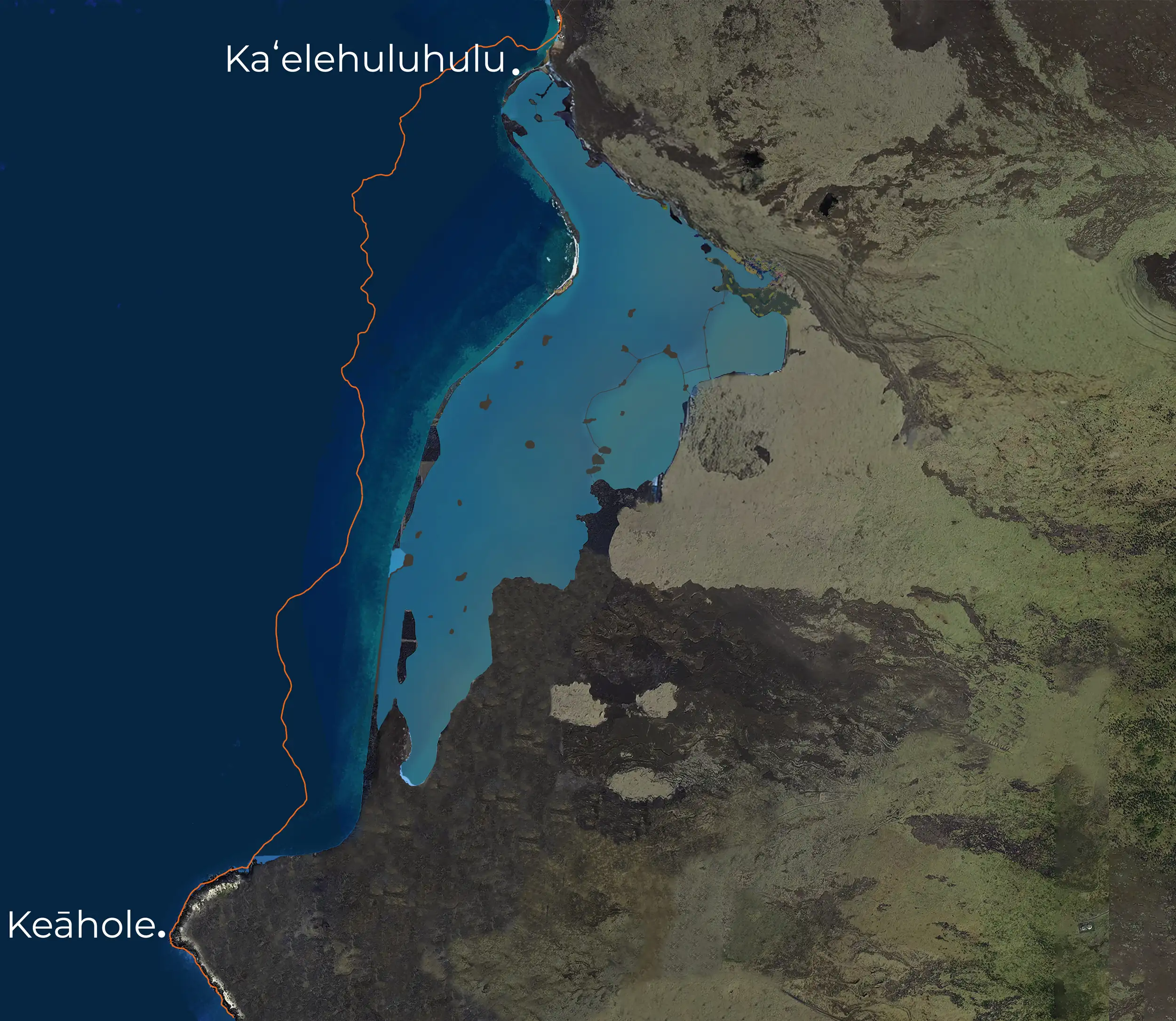Historical coastline compared with the modern coastline overlay