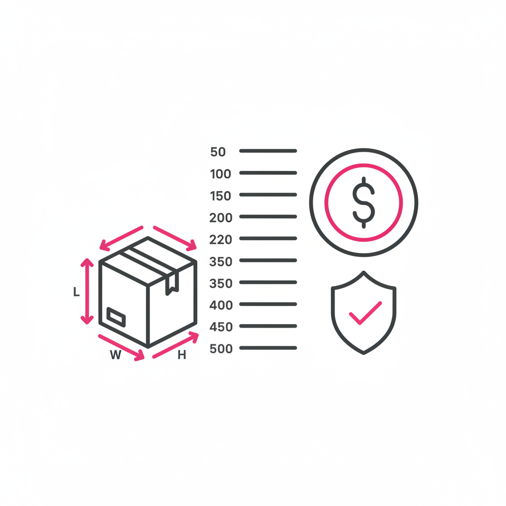 NMFC freight class scale with dimensional box and billing shield