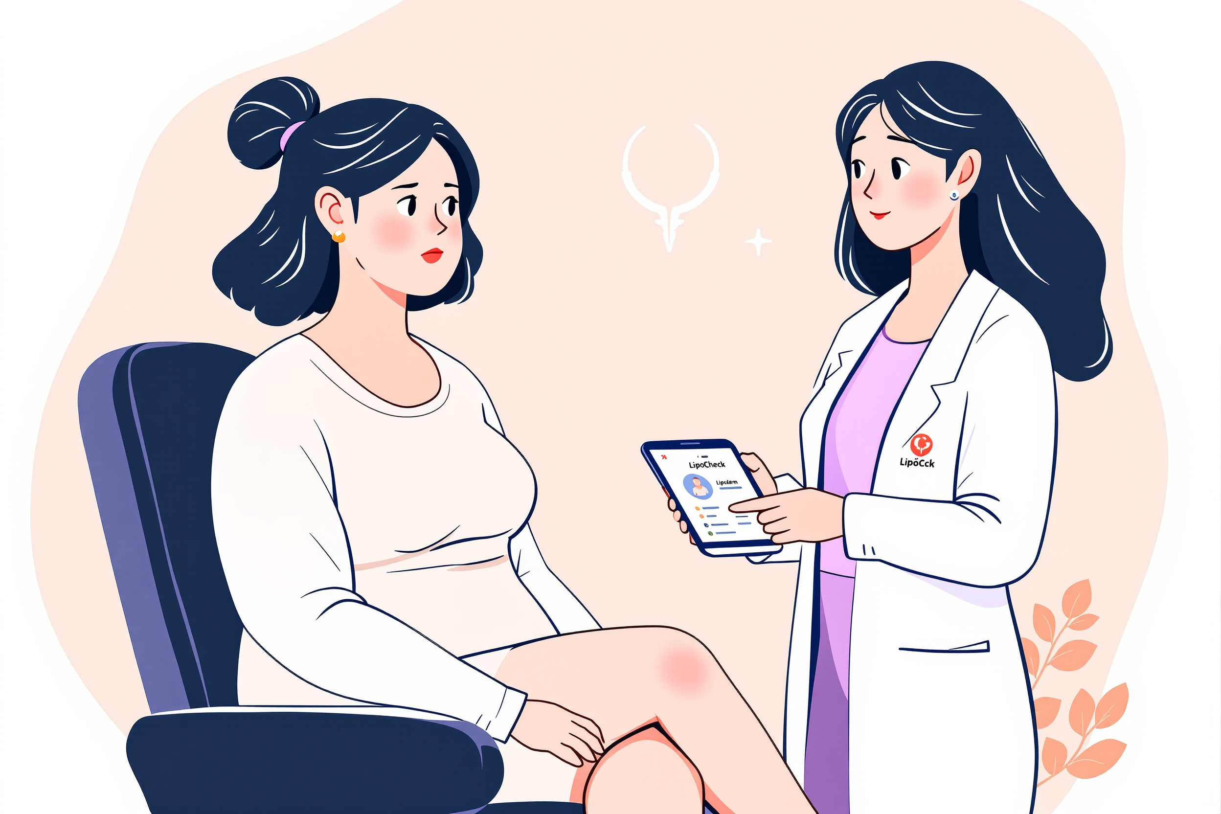 Ärztliche Beratung zum Thema Lipödem mit der LipoCheck App.