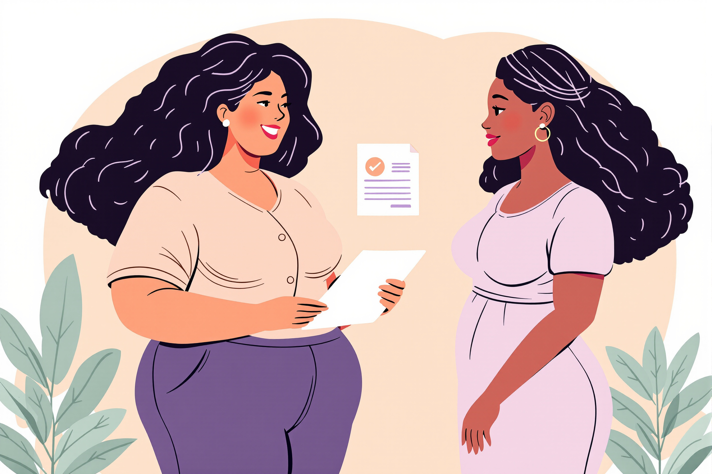 Illustration: Frauen freuen sich über die Kostenerstattung für Kompressionskleidung nach Liposuktion.