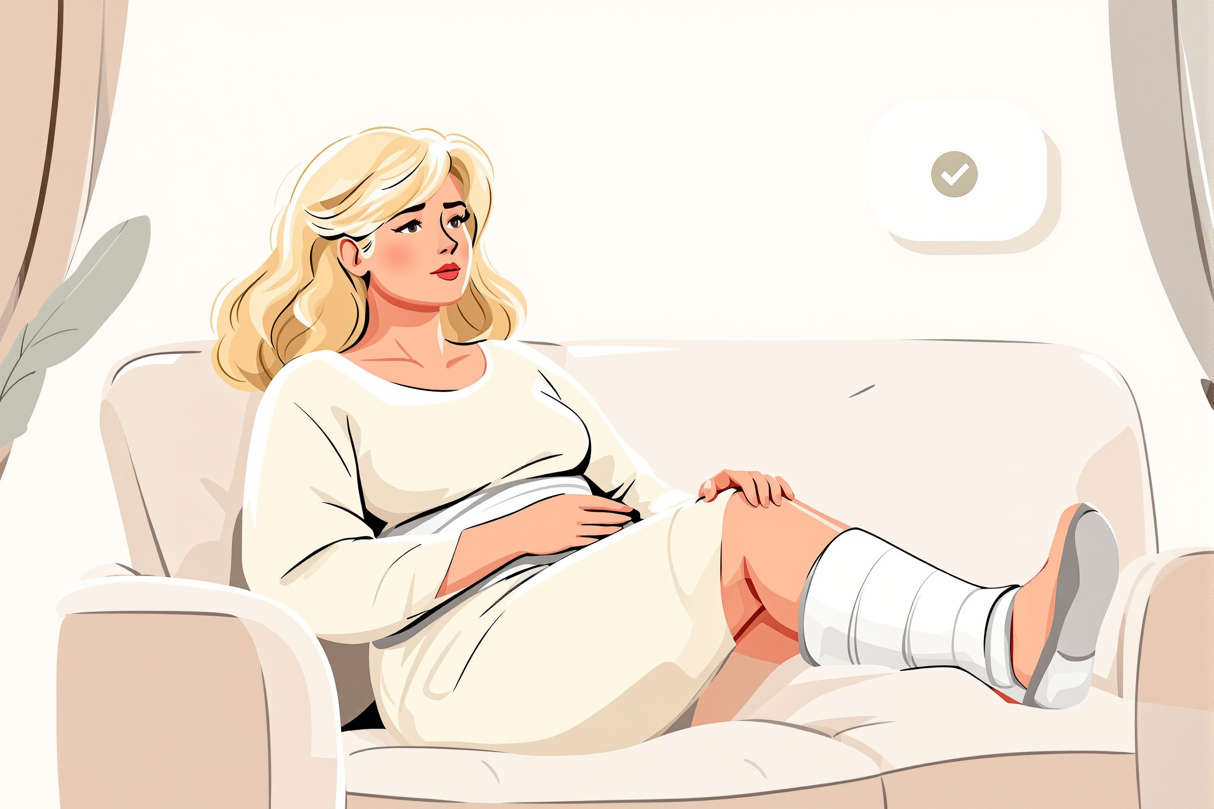 Illustration einer Frau, die Venen Engel zur Linderung von Lipödem-Beschwerden verwendet.