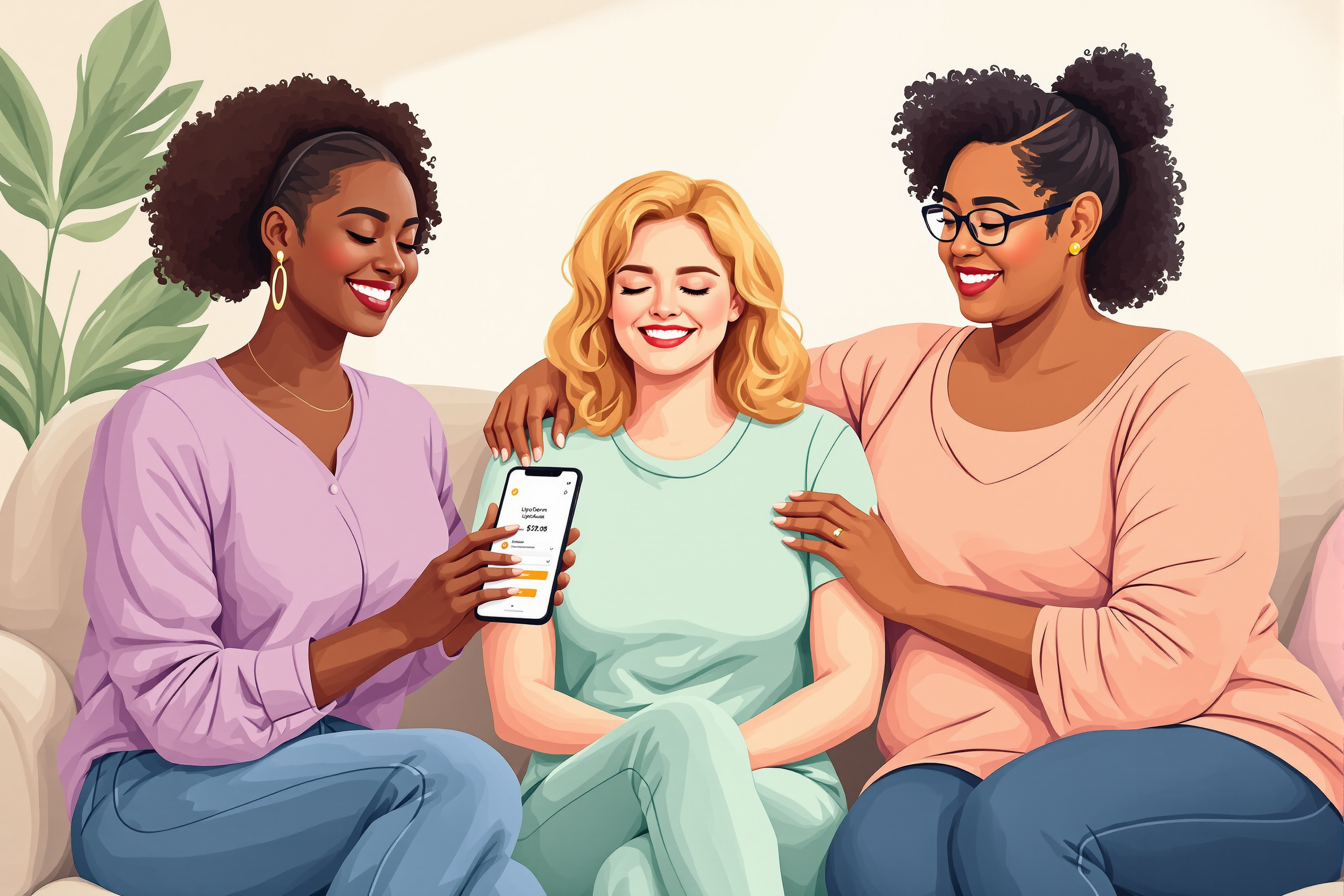 Frau nutzt LipoCheck-App zur ersten Einschätzung ihrer Lipödem-Symptome.