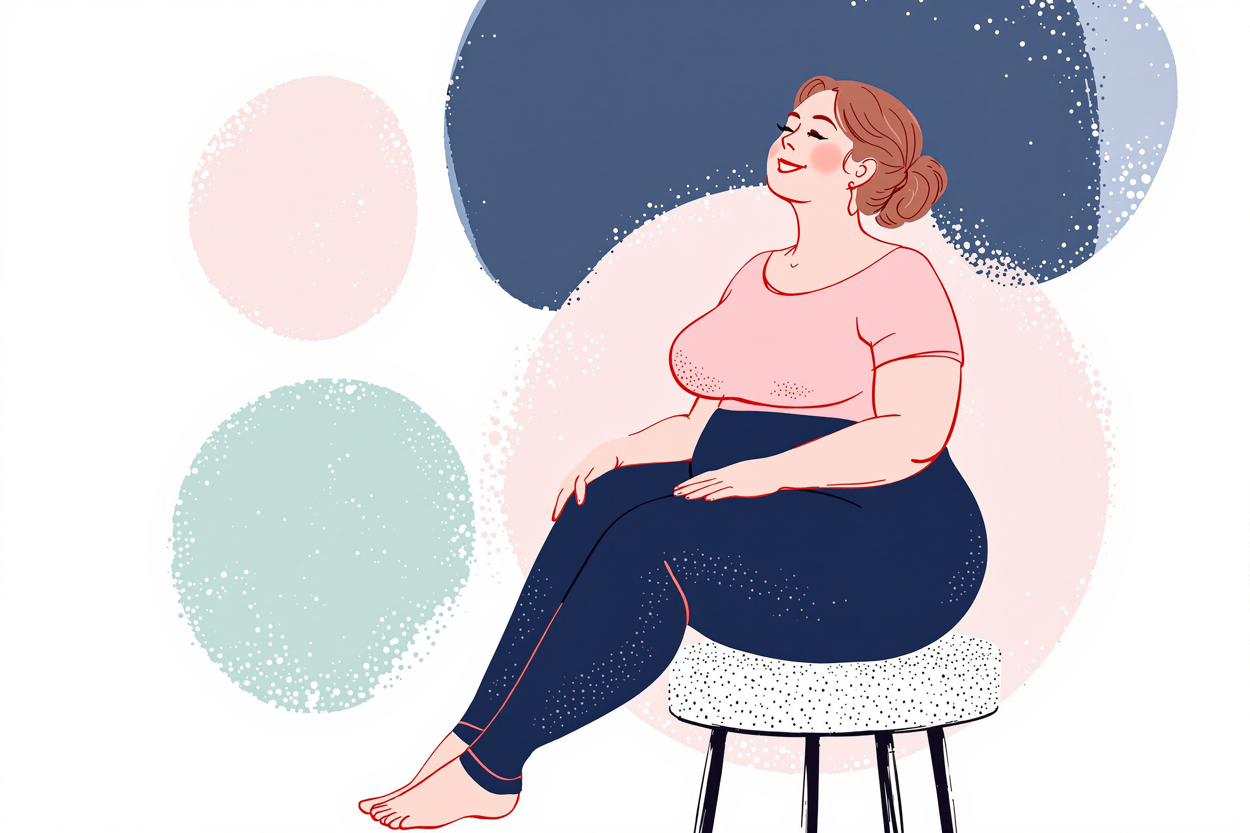 Frau mit Lipödem trägt Kompressionsstrümpfe und entspannt zu Hause.