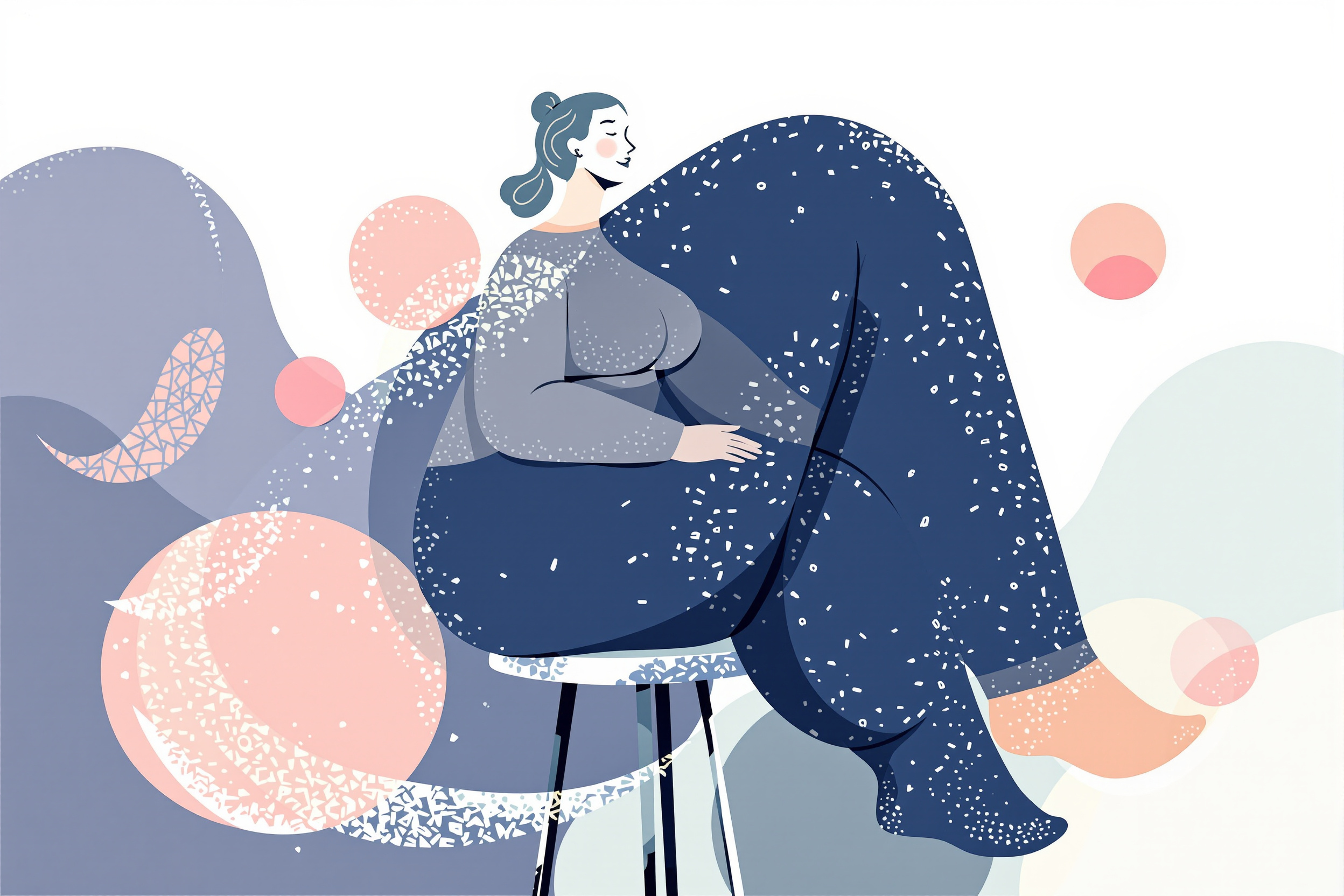 Frau sitzt mit Kompressionsstrümpfen auf der Couch und trinkt Tee.