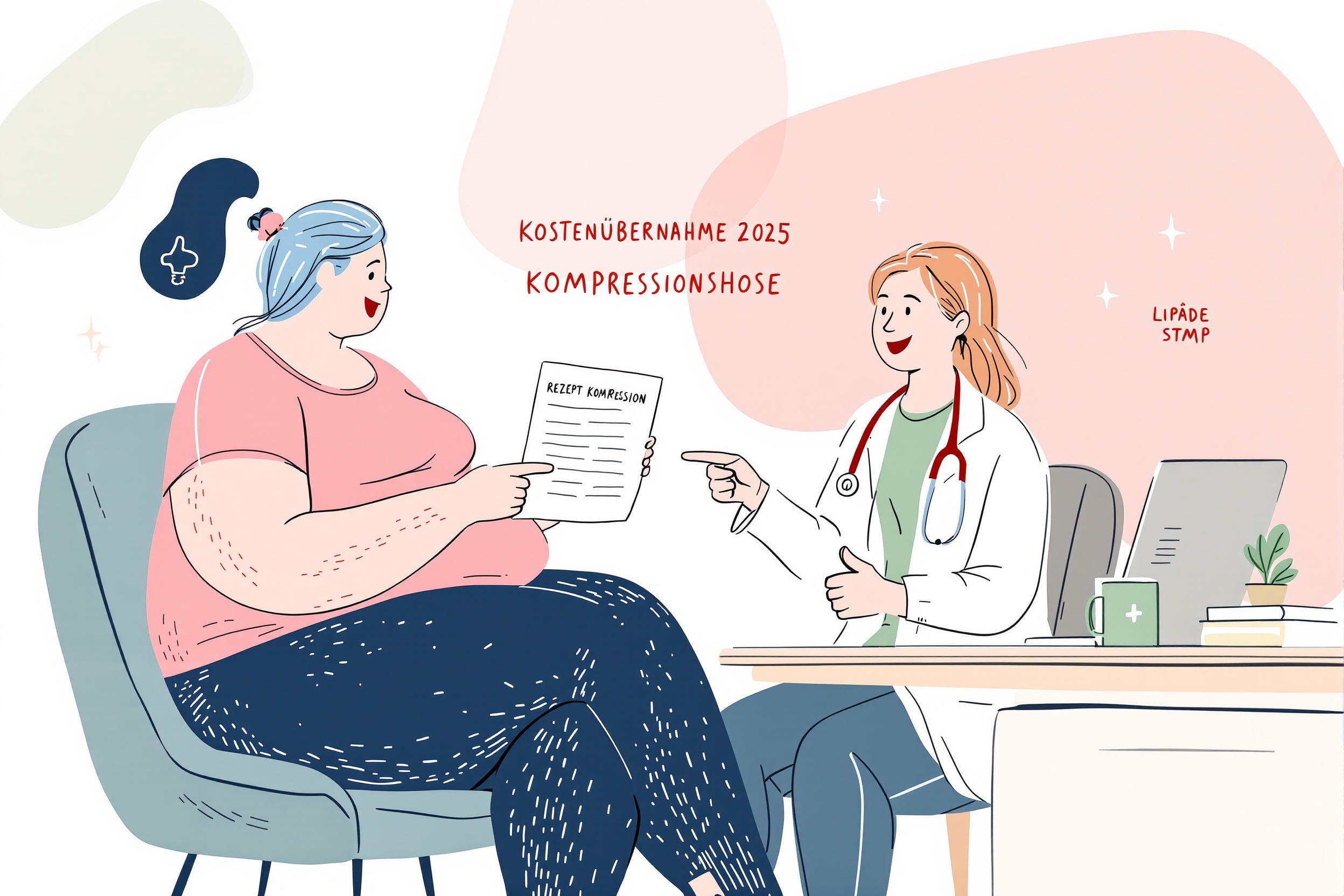 Frau massiert ihre Beine mit Lipödem Kompressionshose, um Schmerzen zu lindern.