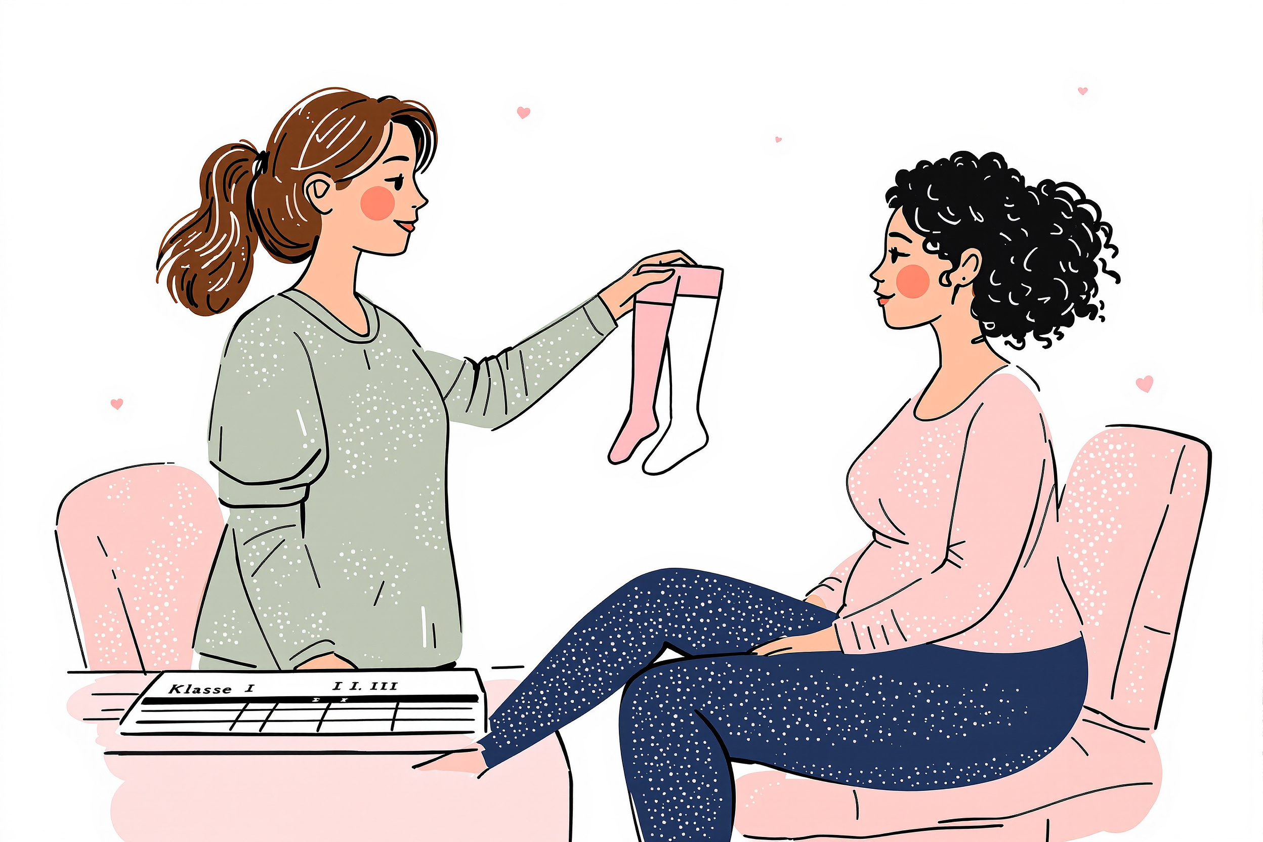 Frau mit Lipödem massiert ihr Bein und trägt Kompressionsstrümpfe zur Schmerzlinderung.