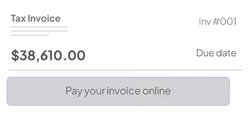An invoice with a Pay online button