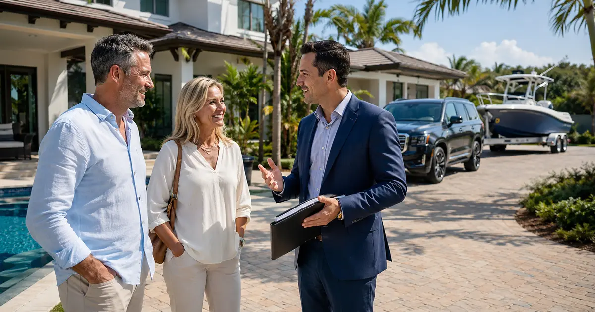 Florida family reviewing umbrella insurance for teen drivers, pools, boats and rental-property liability
