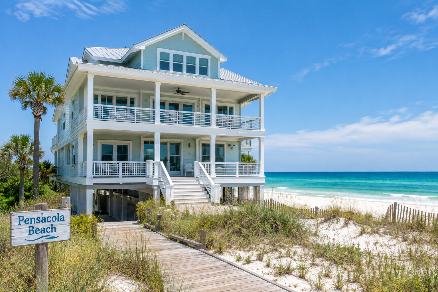 Option 1 (Recommended & Descriptive):Home insurance Pensacola FL coverage guide showcasing a coastal property in Escambia County