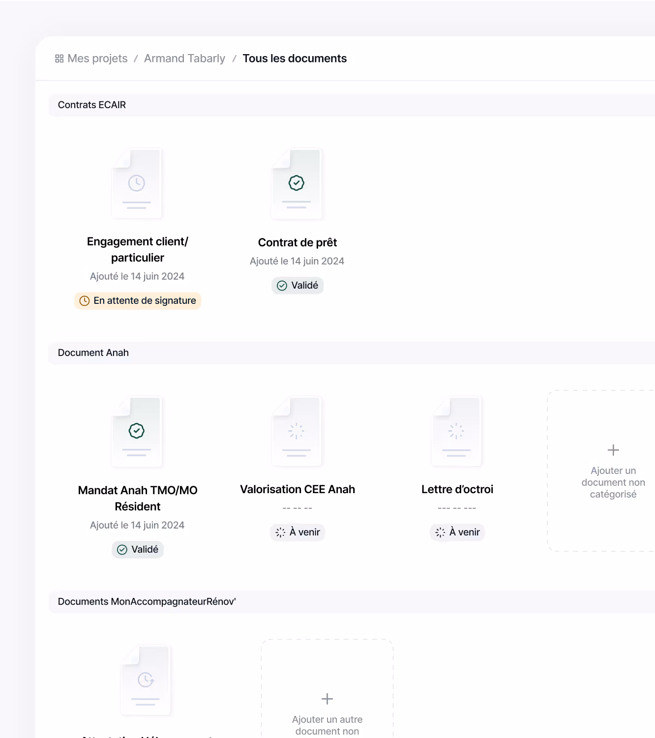 Montage du dossier administratif