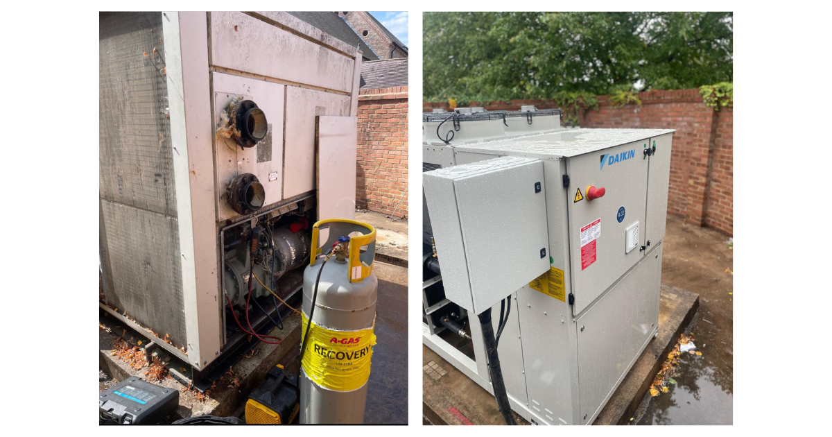Chiller plant before and after installation