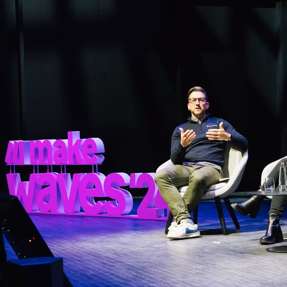Alistair speaking at Make Waves 2024