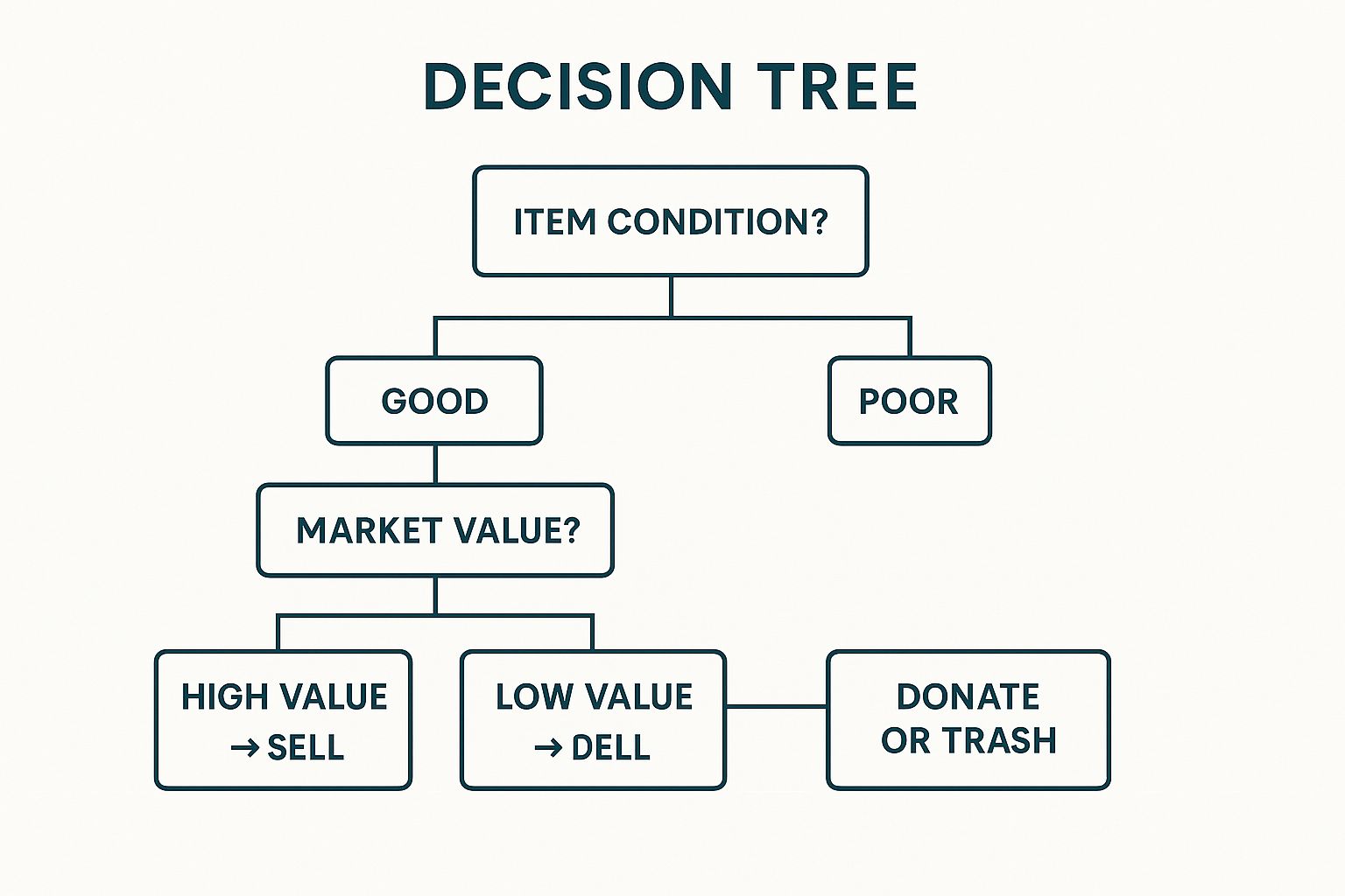 Infographic showing key data about The Sell vs. Donate Decision Matrix