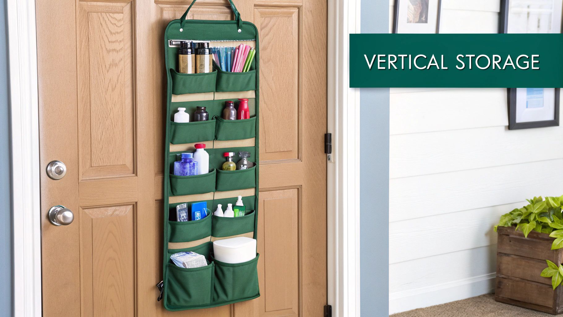 Vertical Space Maximization with Over-Door Organizers