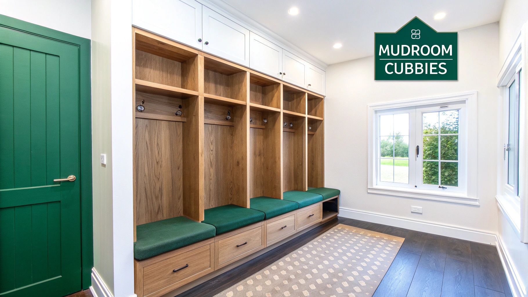 Built-in Mudroom Cubbies with Bench Seating