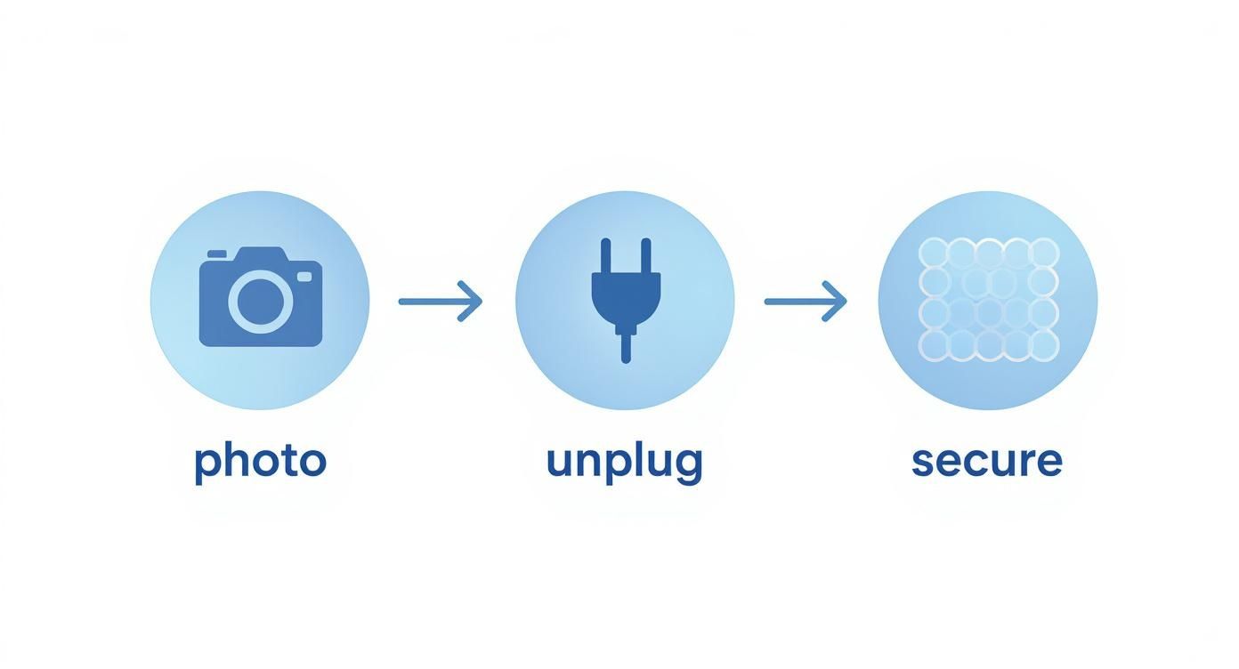 Infographic about how to pack electronics for moving