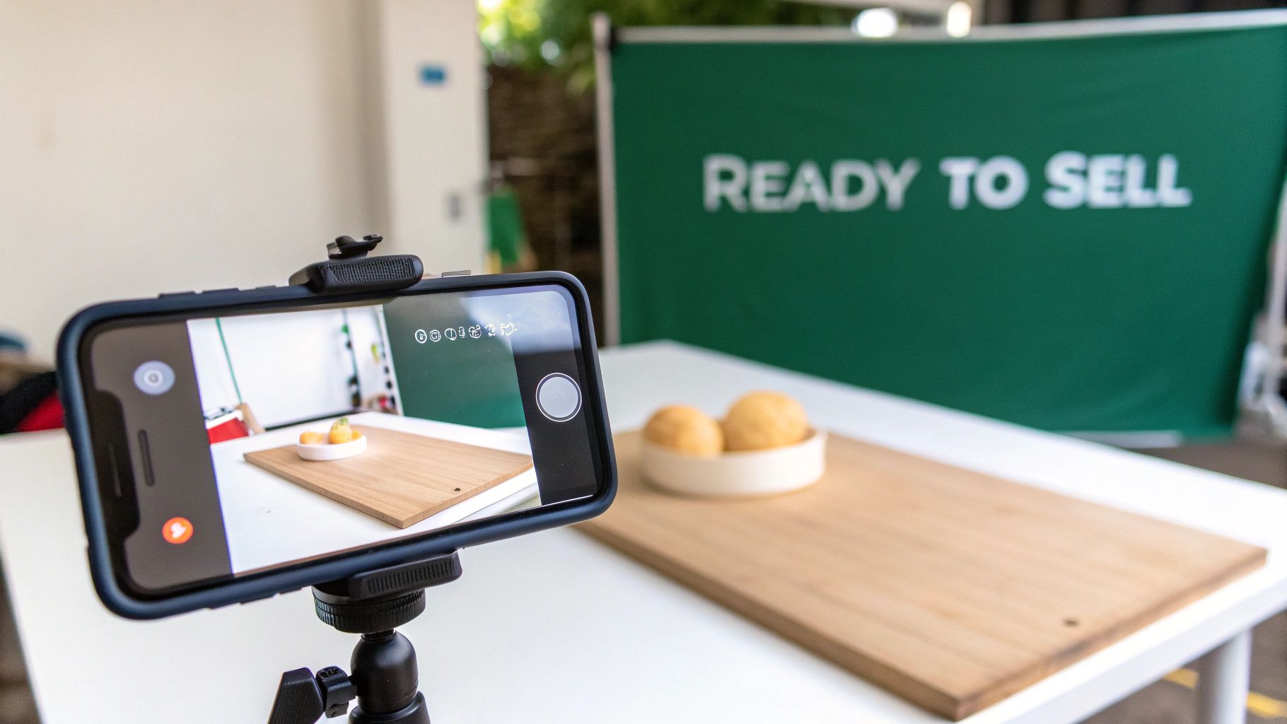 A person creating an online listing on a laptop to sell their unwanted items.