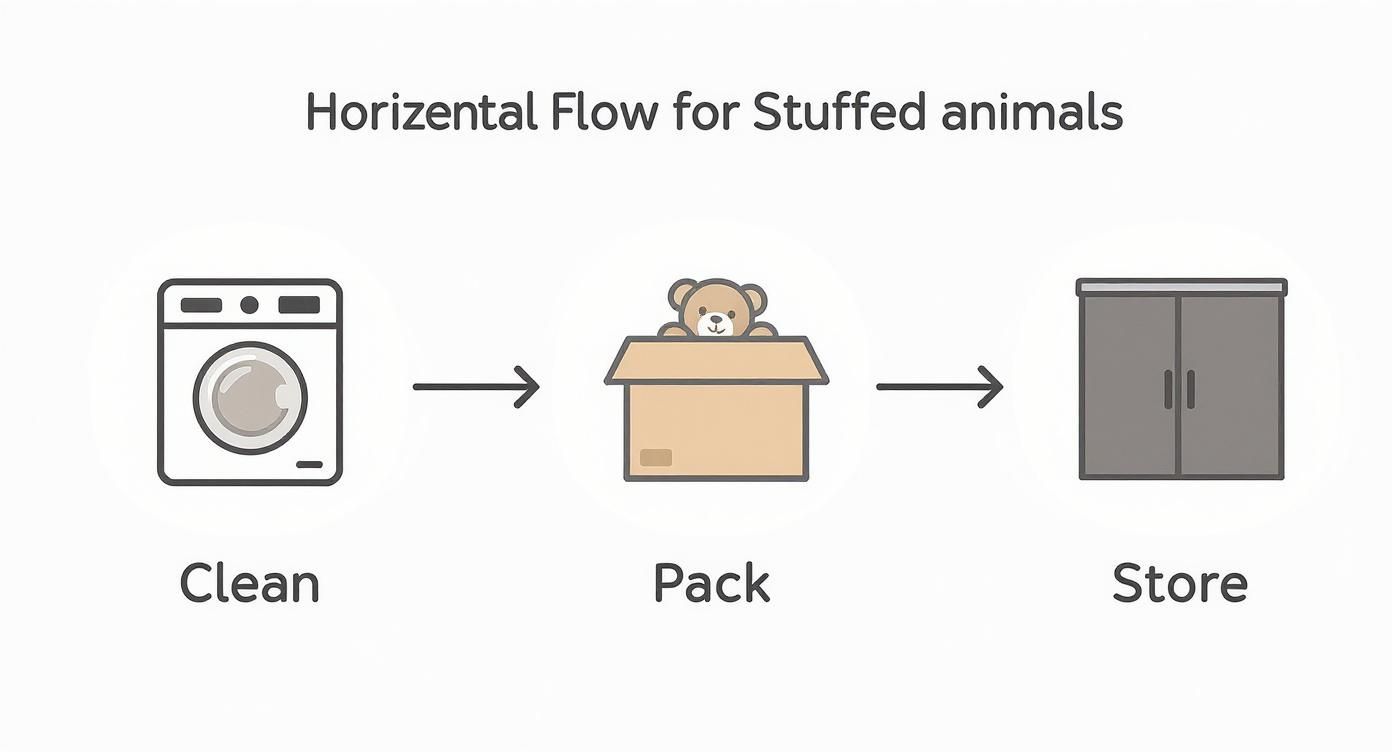Infographic about best way to store stuffed animals