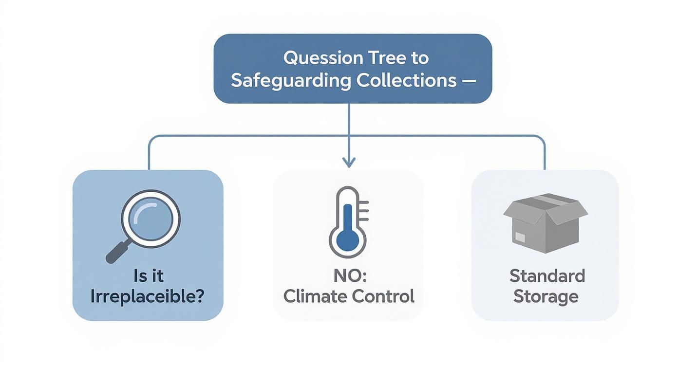 Infographic about what items need climate controlled storage