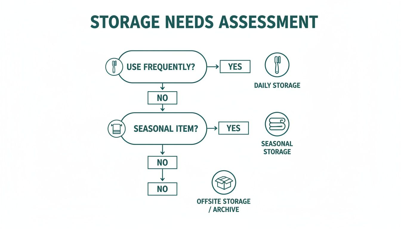 Infographic about bathroom organization ideas for small bathrooms