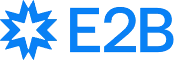 The e2b logo is shown in blue.