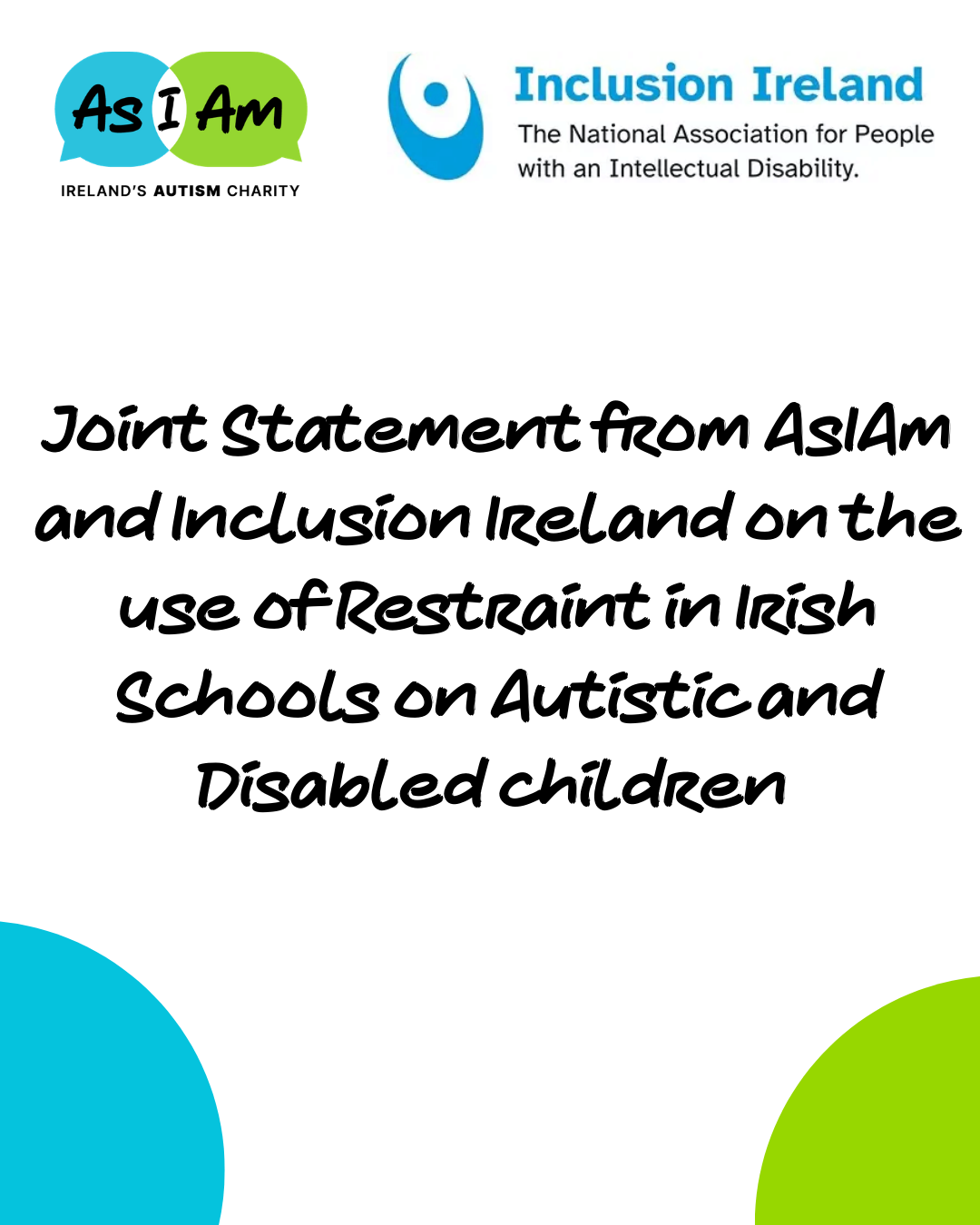 Joint Statement from AsIAm and Inclusion Ireland 