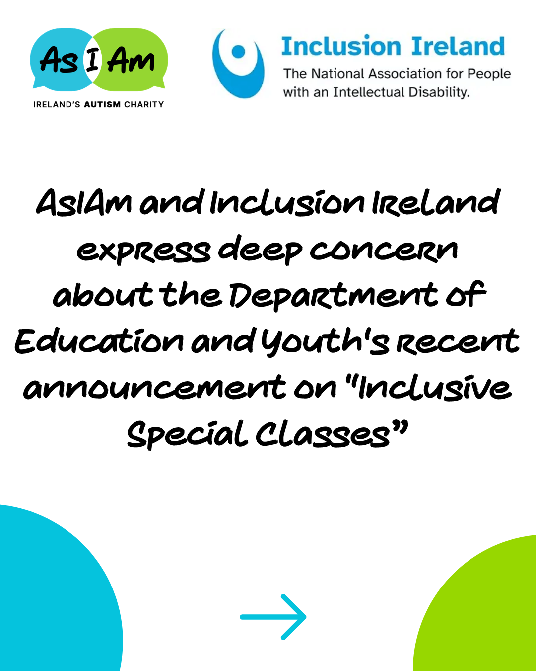 AsIAm and Inclusion joint statement on "Inclusive Special Classes".