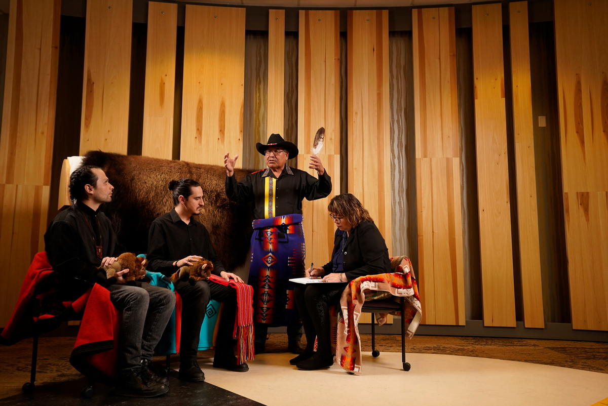 Bow Valley College's Elders-in-residence in the Iniikokaan Centre at the downtown campus location.