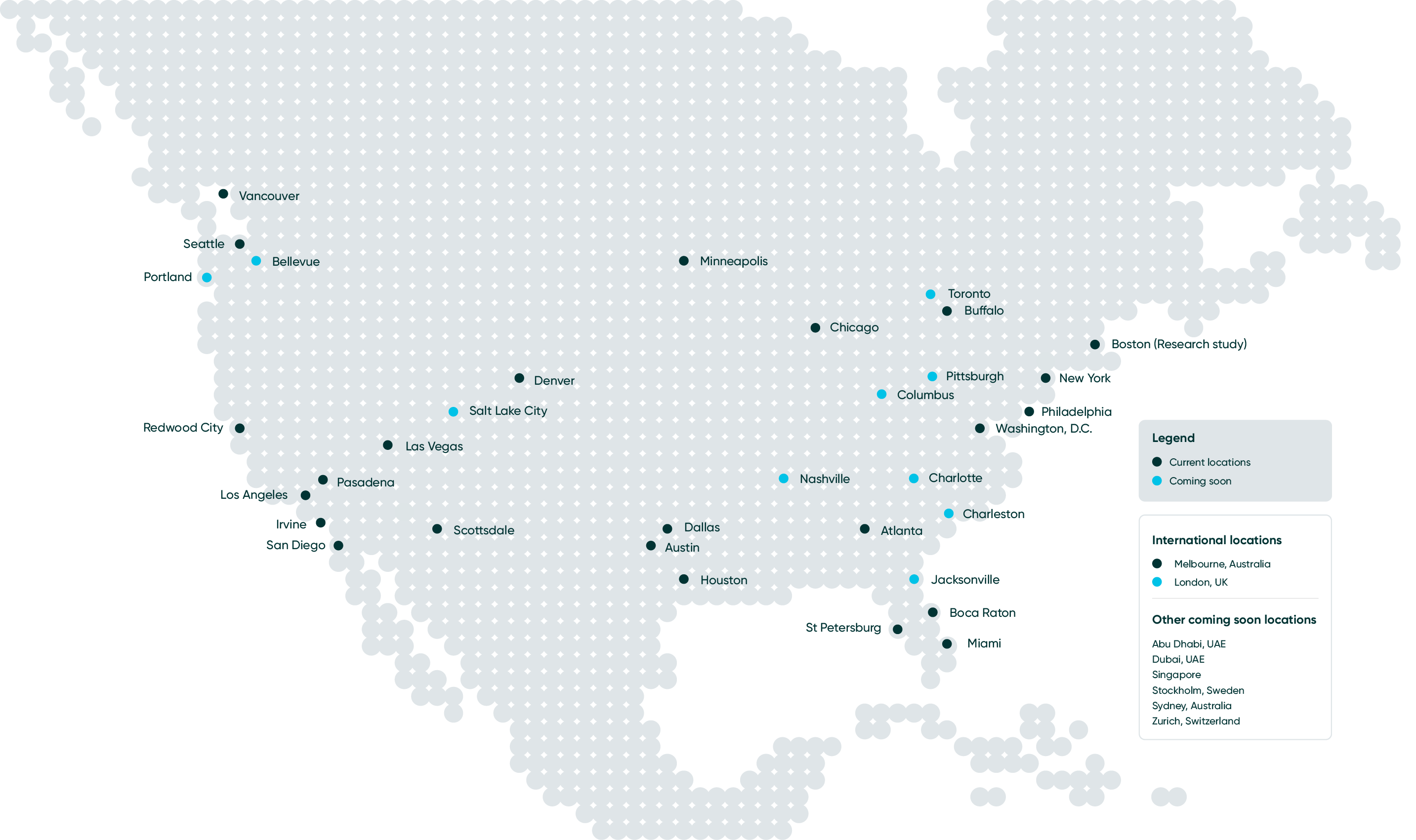 Prenuvo map of locations, current and coming soon