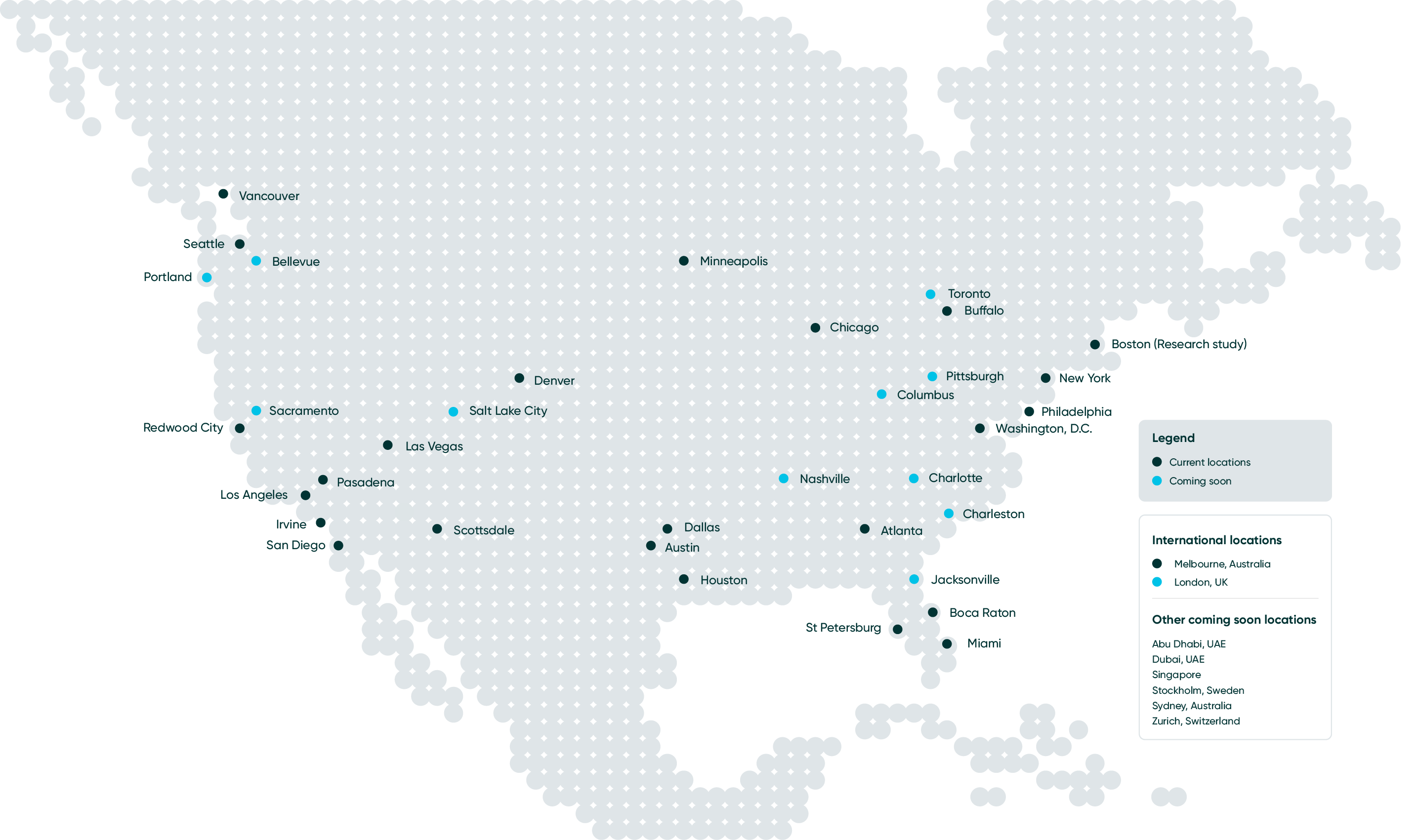 Prenuvo map of locations, current and coming soon