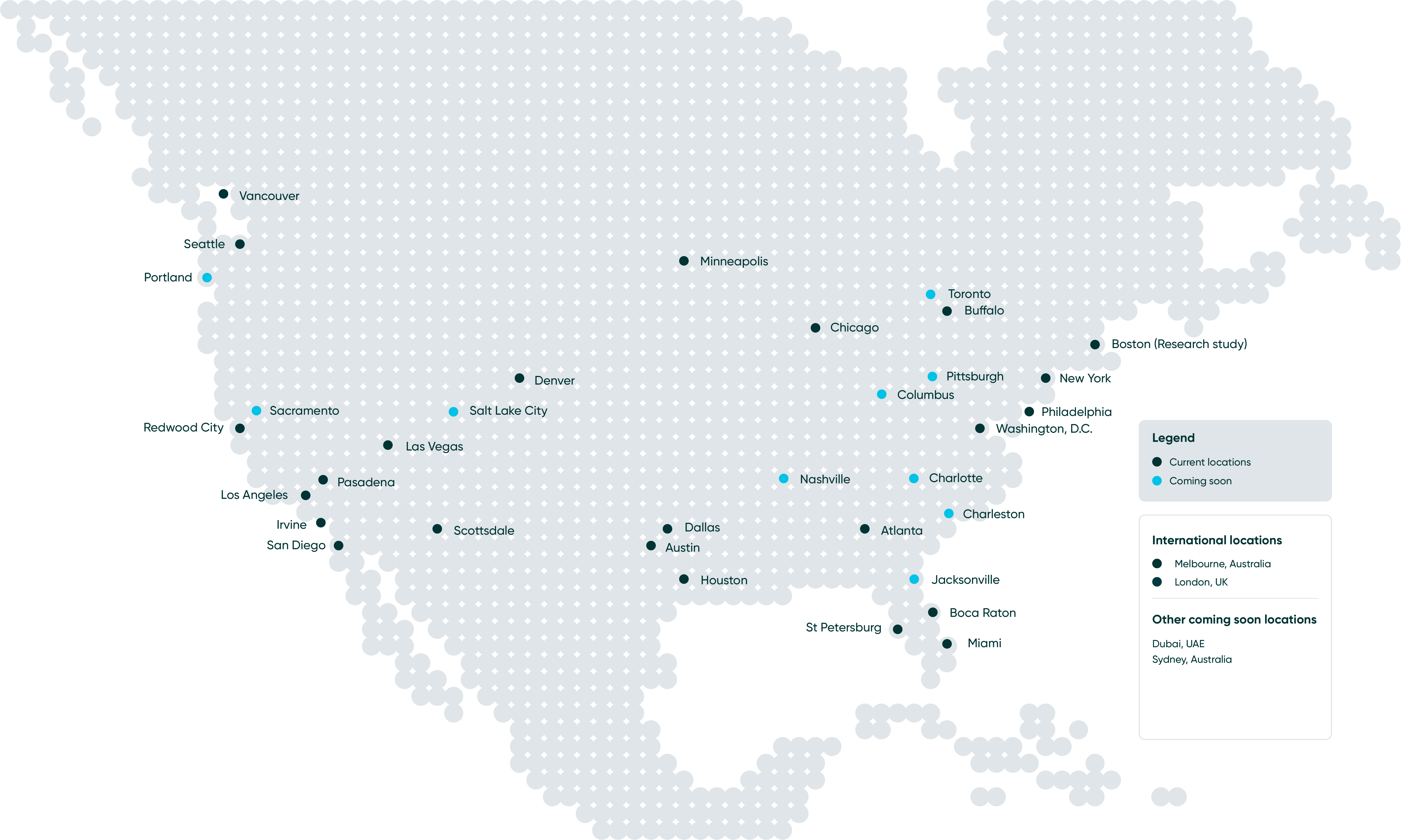 Prenuvo map of locations, current and coming soon