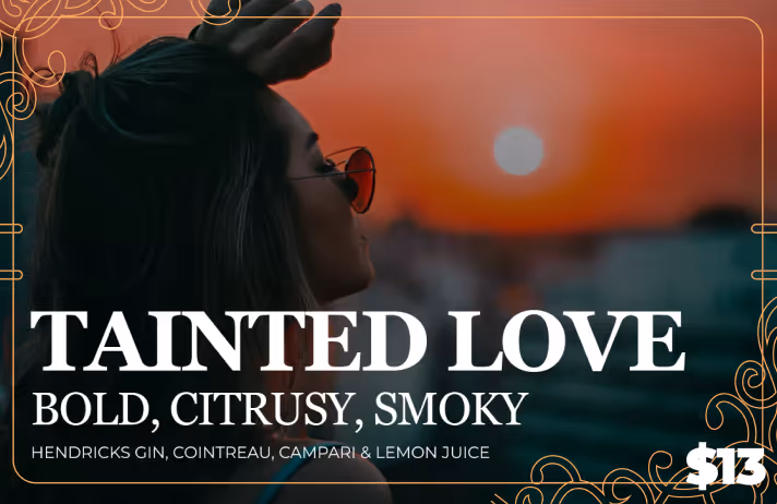 Signature retro cocktail served at Stylus Mixology