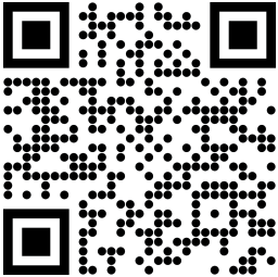 Black and white QR code centered on a white background.