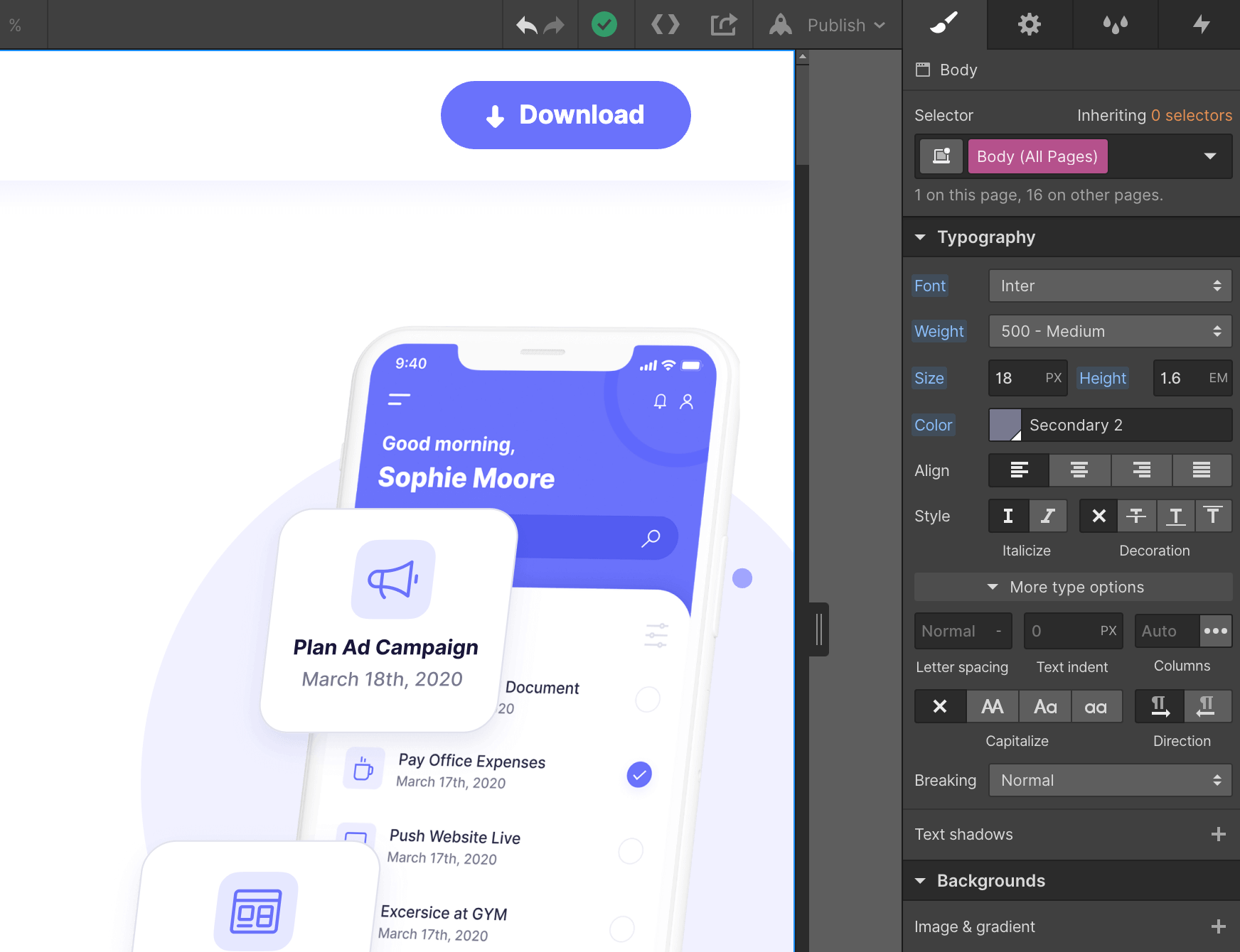 Fonts - Apps Webflow Template