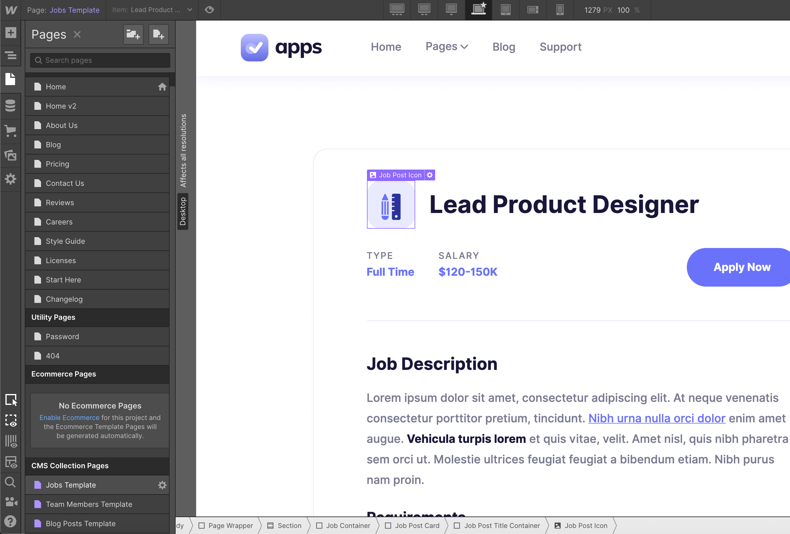 CMS Item - Apps Webflow Template
