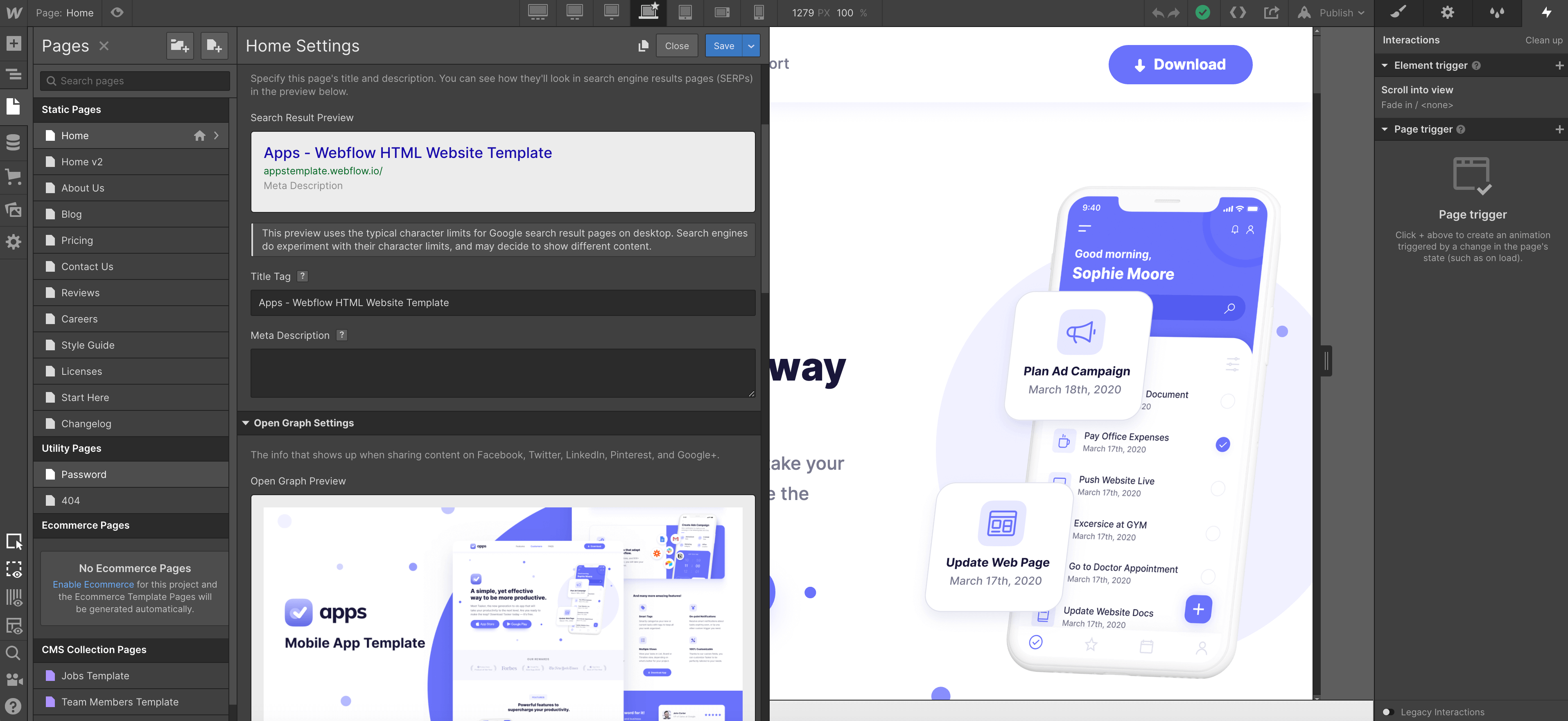 SEO - Apps Webflow Template