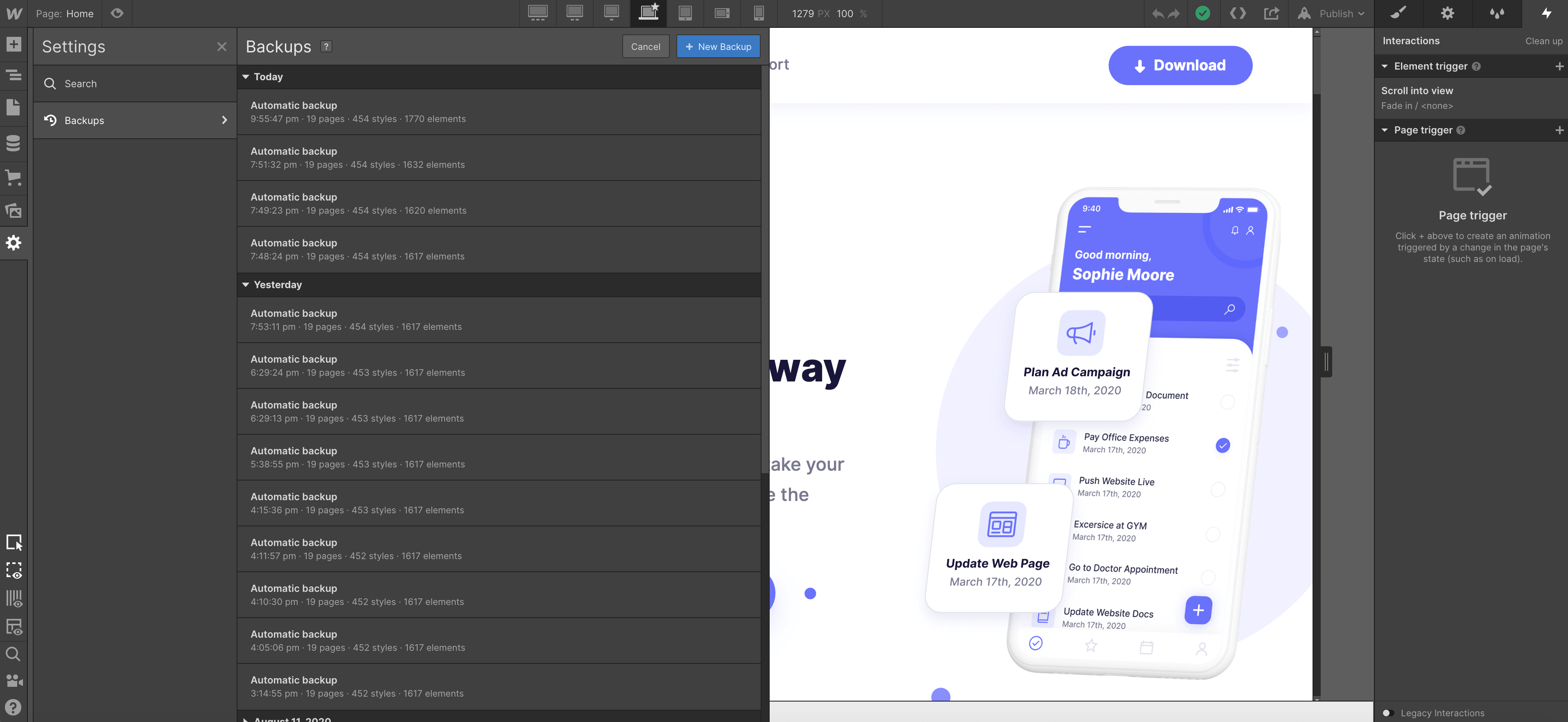Backups - Apps Webflow Template