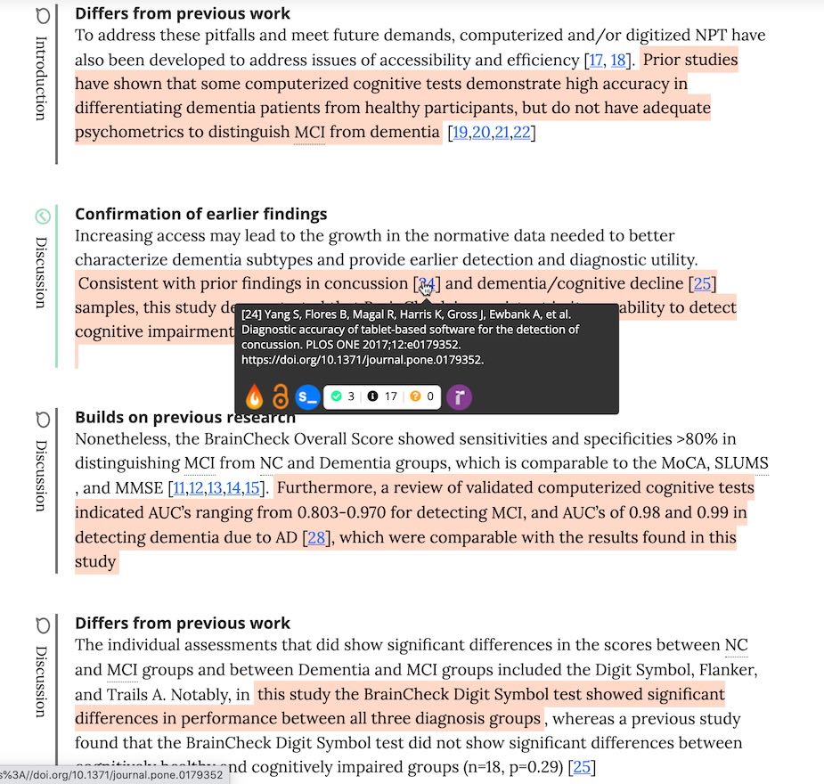 Showing how a study builds on or contrasts with previous research