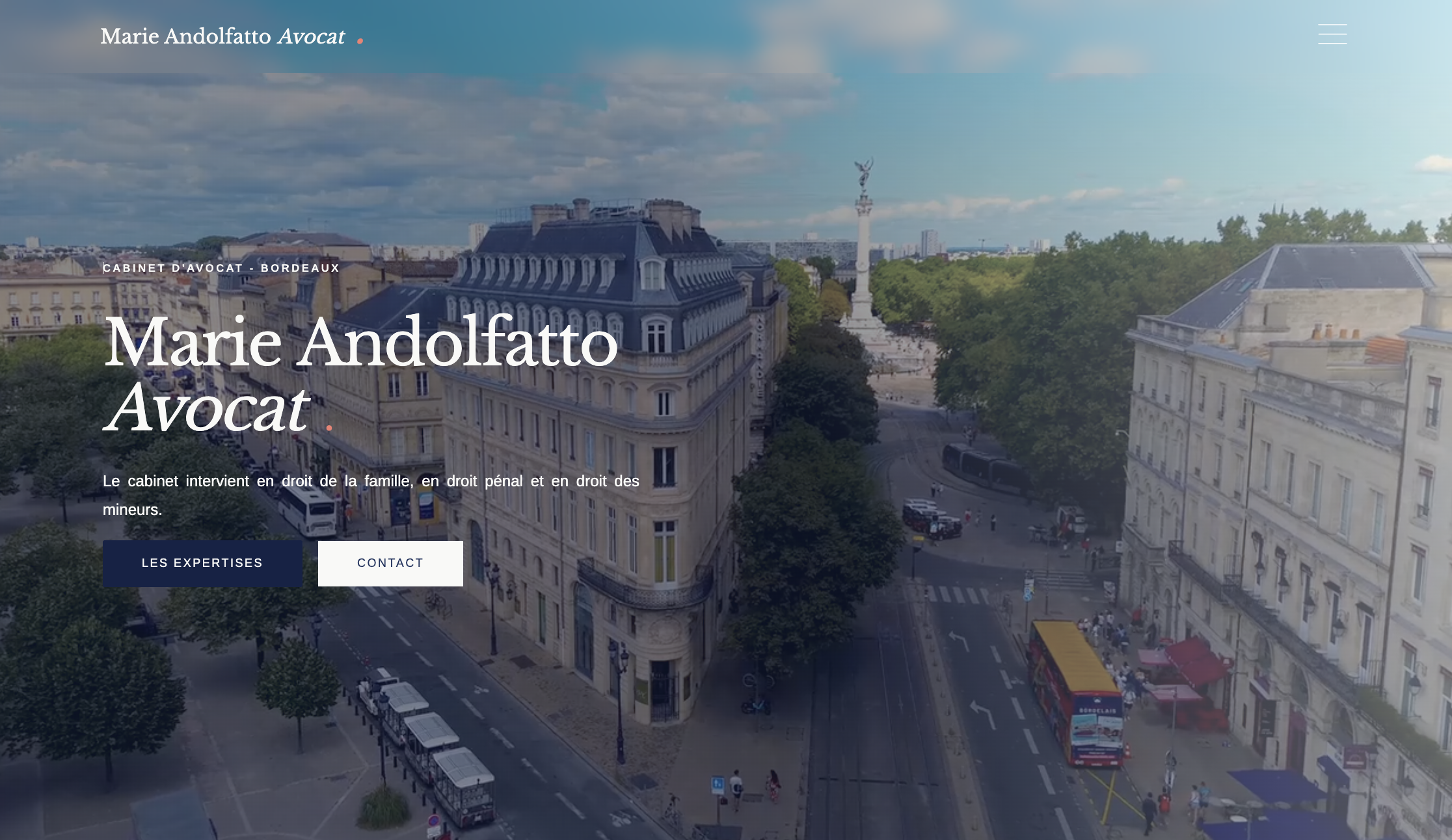 page d'accueil du site confectionné