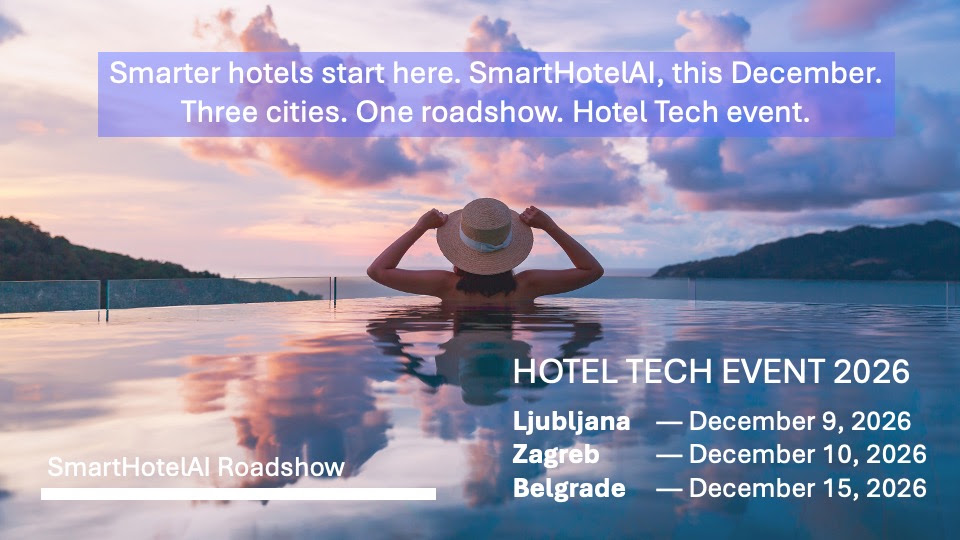 SmartHotelAI Roadshow u prosincu 2026.: Ljubljana, Zagreb i Beograd
